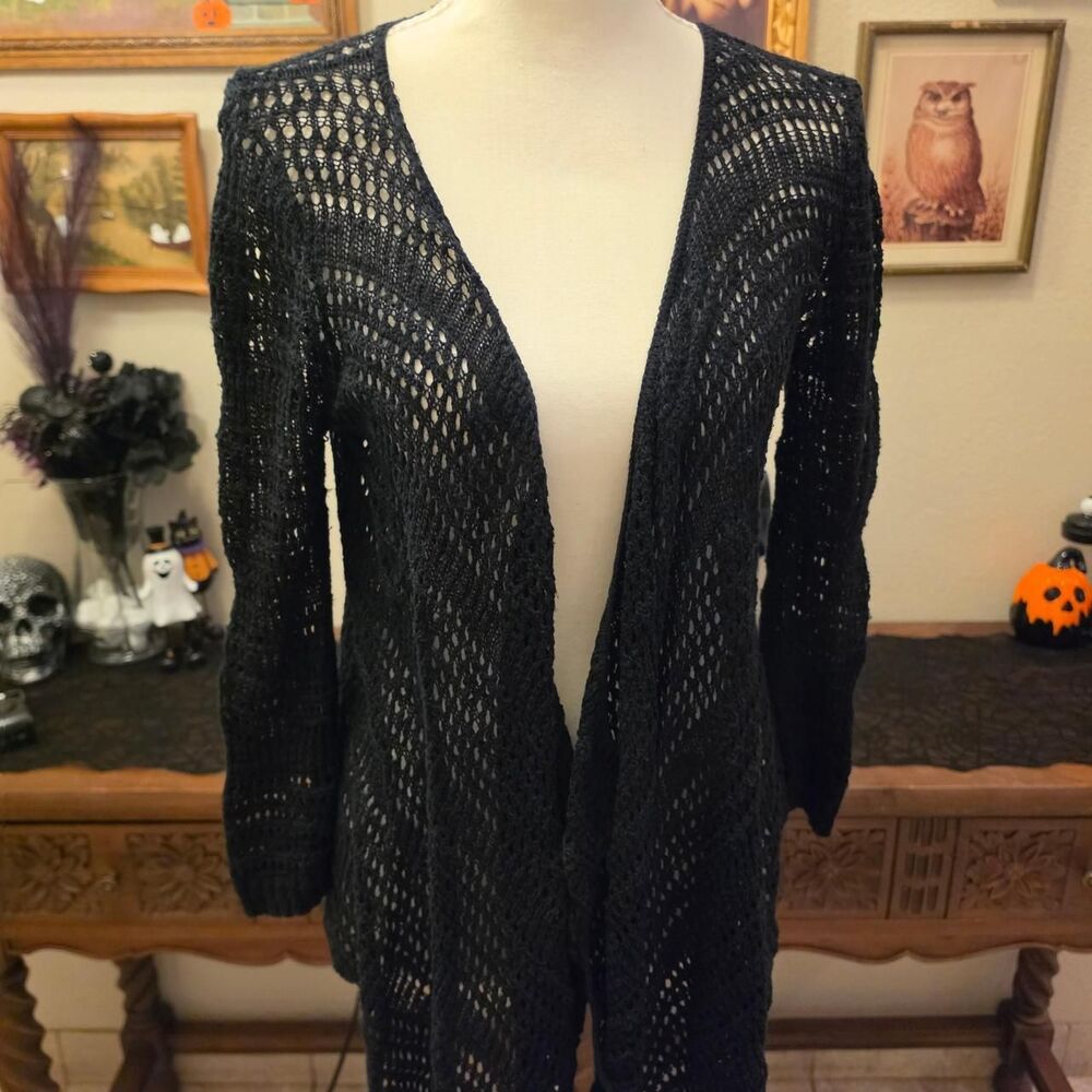 Y2k Mossimo Black Crochet Cardigan - Picture 8 of 8